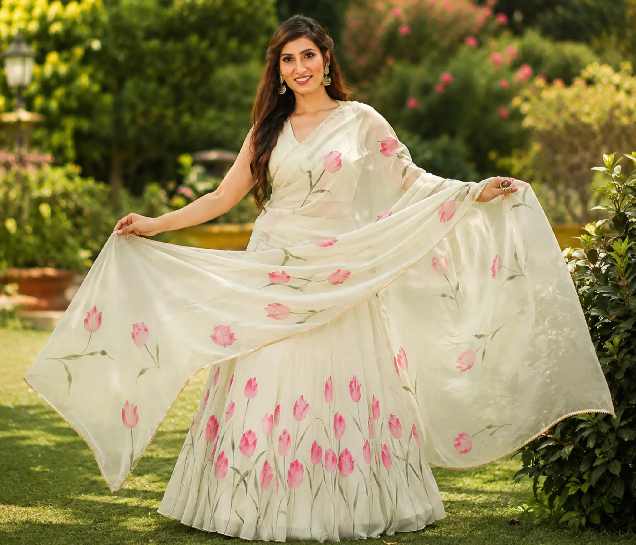 Pastel Green Organza Artisan Lehenga | a perfect traditional Indian Wedding Dress
